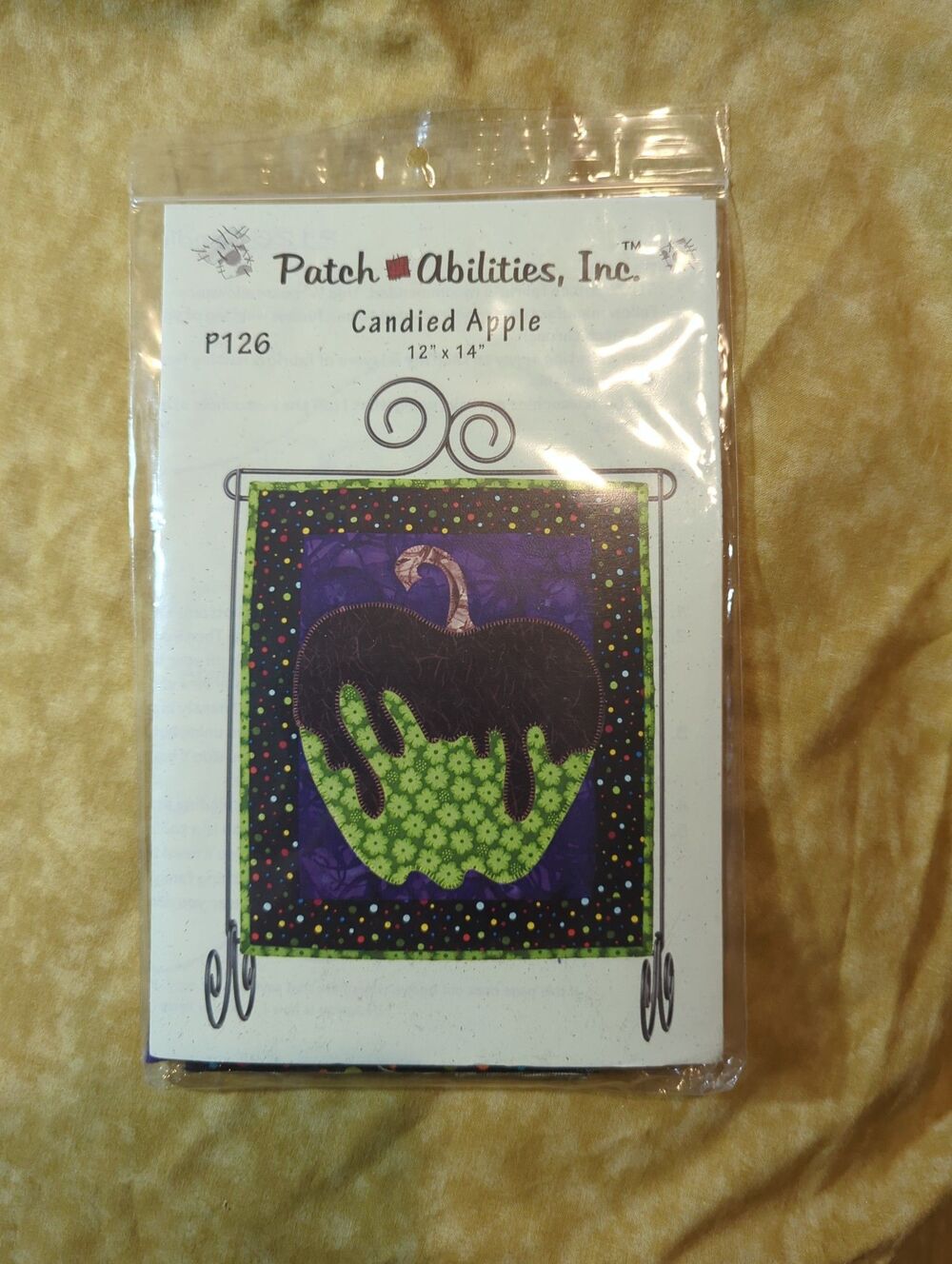 Candied apple garden flag or display flag holiday Halloween hanging quilt kit